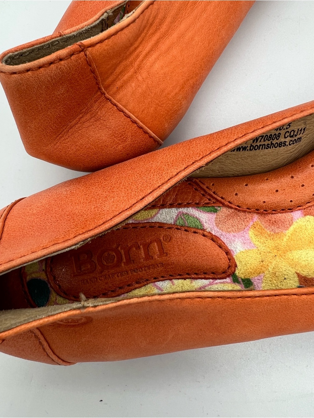 Born Women’s Orange Floral Ballet Flats - Picture 6 of 8